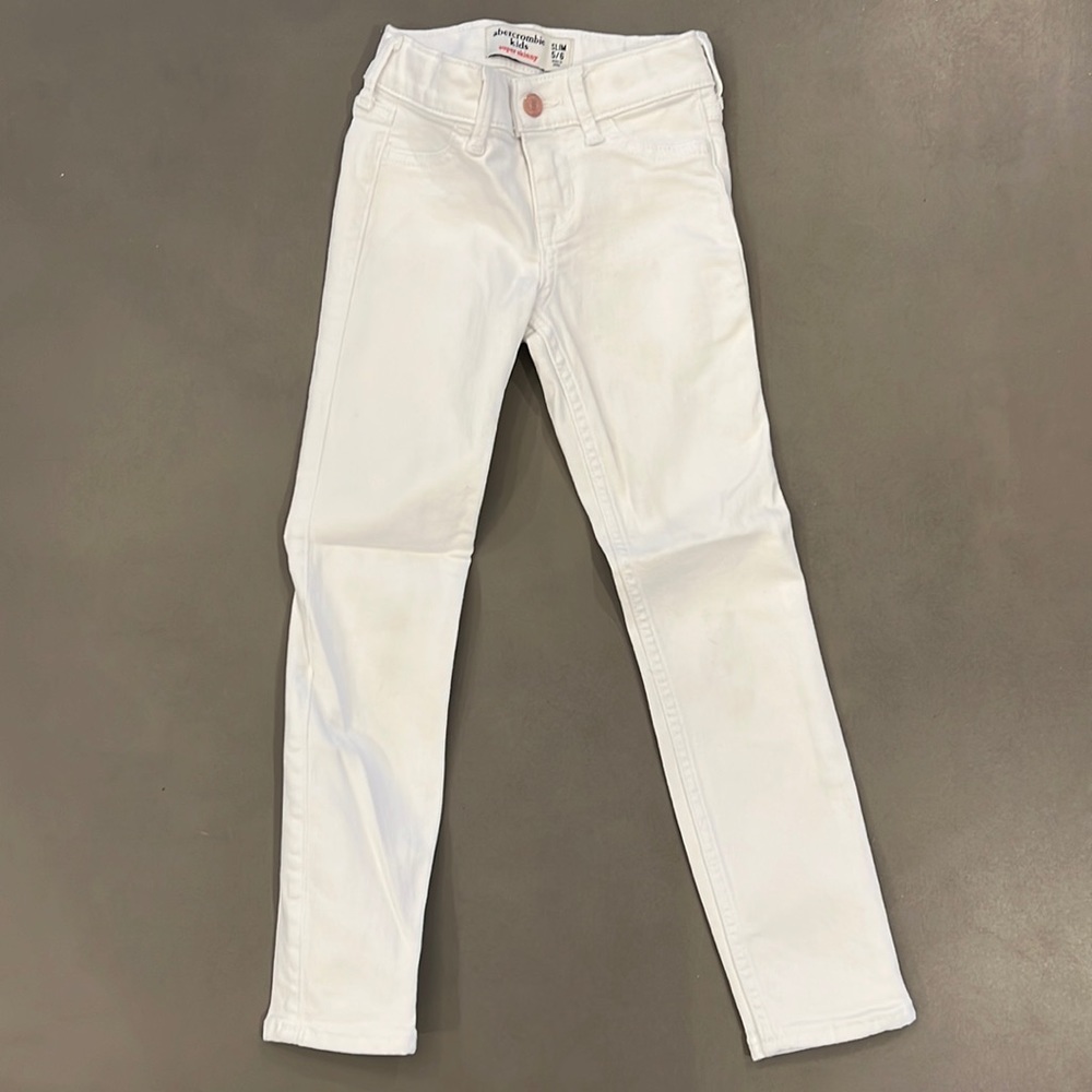 Girls Abercrombie Skinny White Jeans